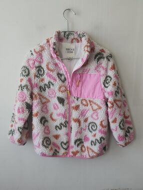 Kids' Pink Multi-Color Sherpa Puffer Jacket